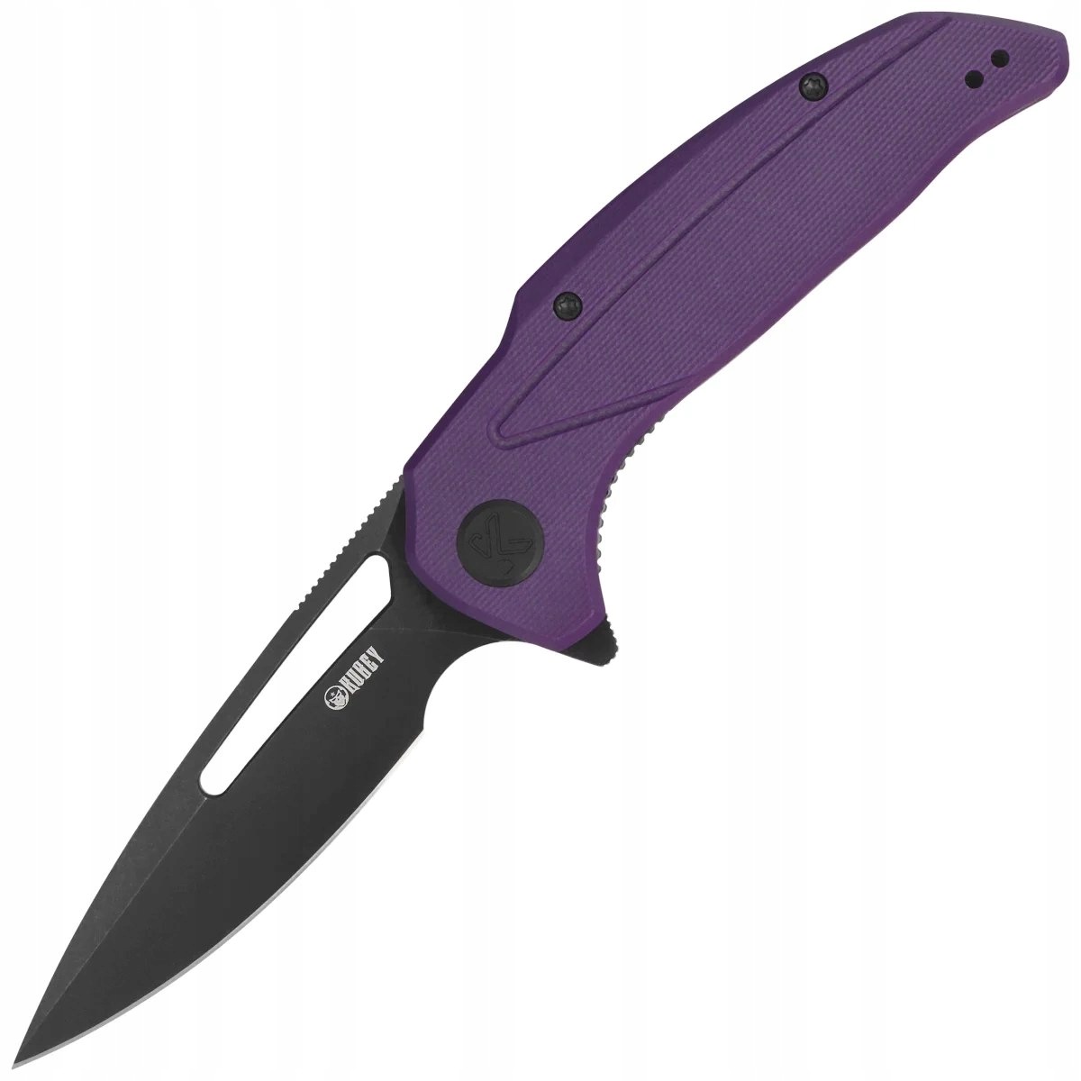 Nóż składany Kubey Nautilus Purple G10, Silver Sandblasted (KU372A)