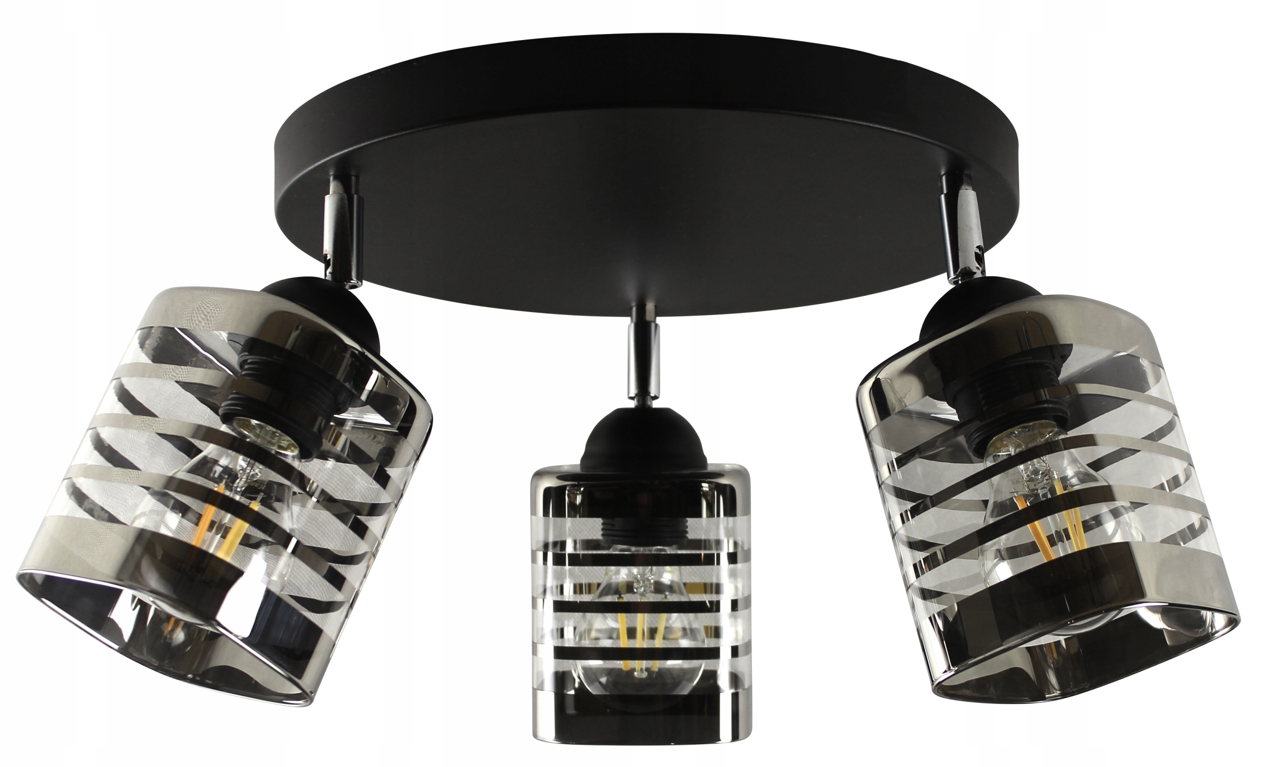 

Lampa Wisząca Plafon Edison Szkło Aluminium Loft