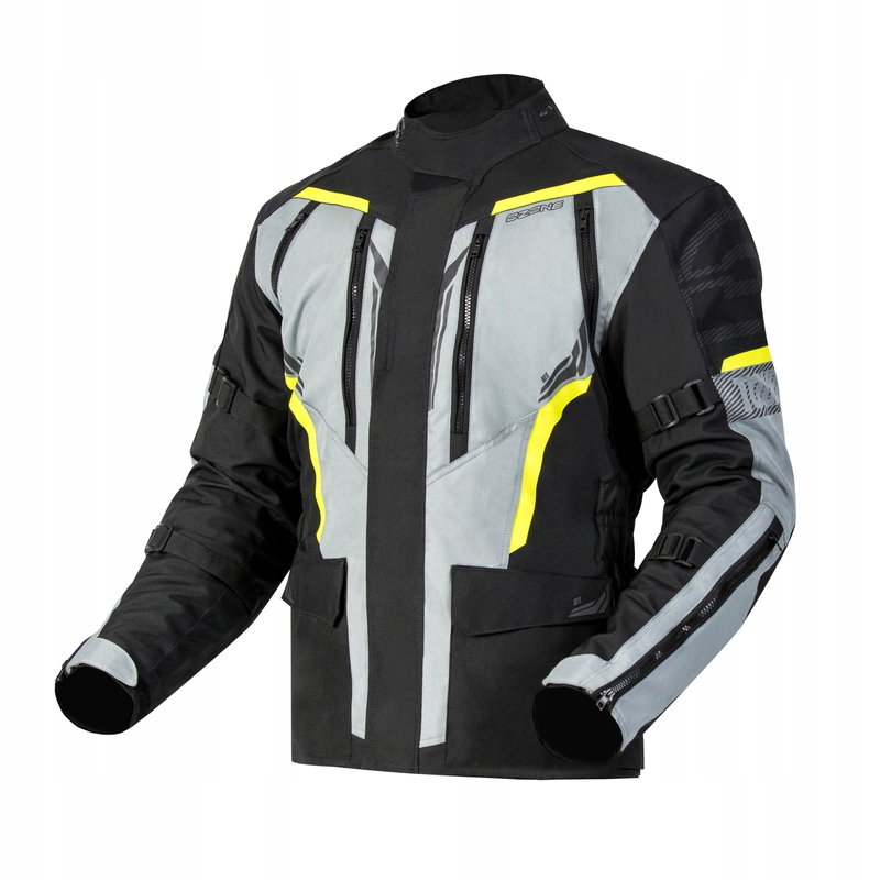 Textilná Motocyklová Bunda Ozone Tour III Black/grey/fluo Yellow XXL 2XL