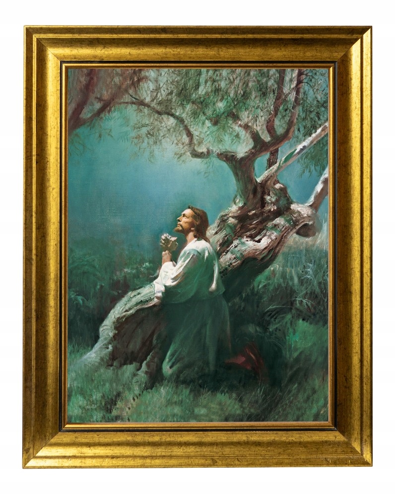 Ježíš V Olivové Zahradě Obraz V Moderním Zlatém Rámu 30X40