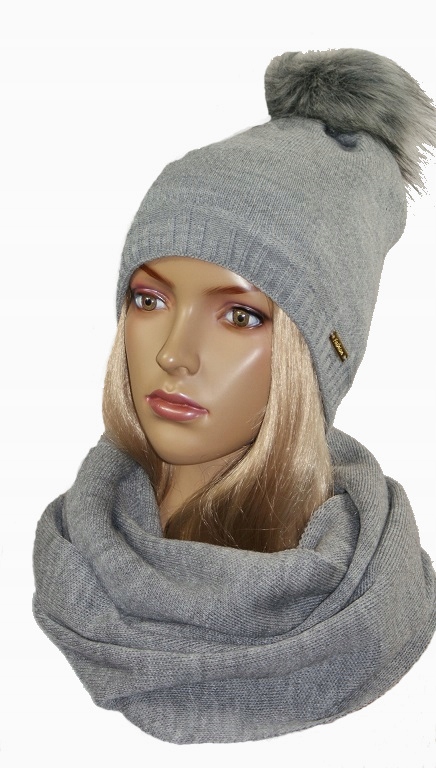 

Komplet Czapka + Komin Szal pompon Polar # 06