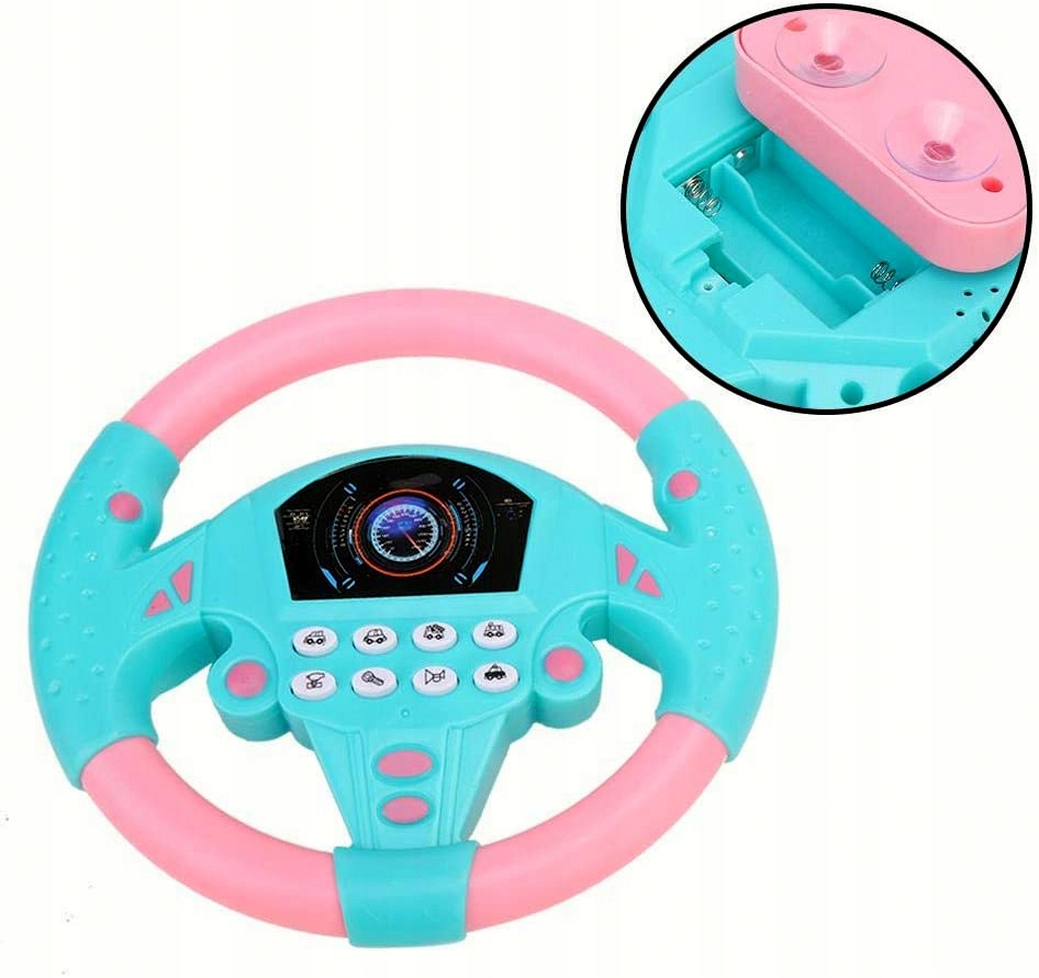 KIEROWNICA Na Przyssawki DLA DZIECI INTERAKTYWNA SYMULATOR JAZDY SWIATŁA DŹ Marka QULKI