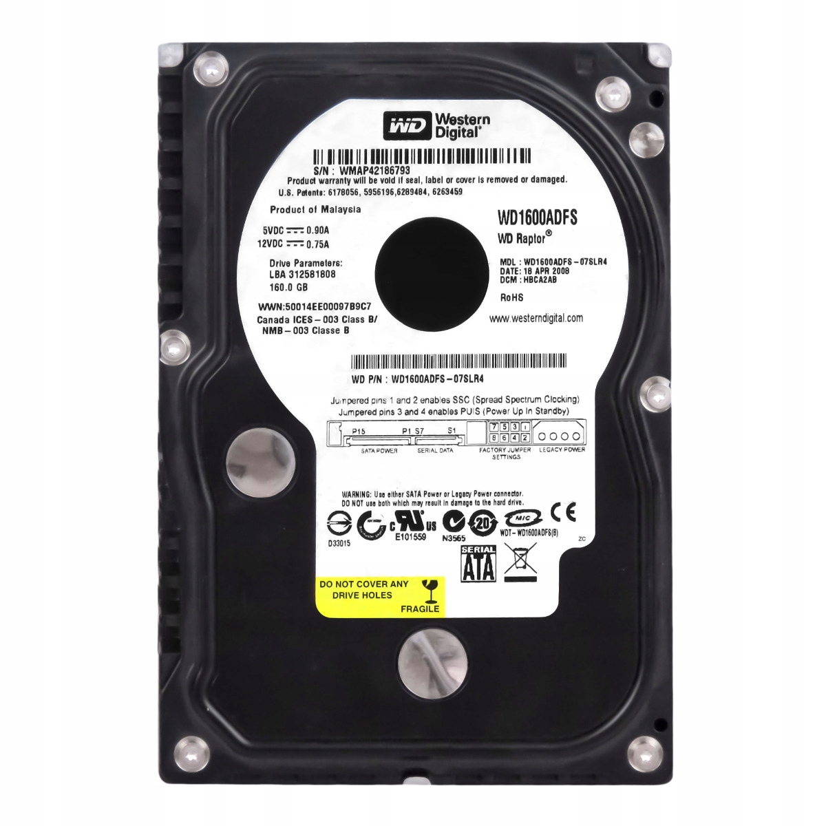 Wd Raptor 160GB 10K 16MB Sata II 3.5'' WD1600ADFS