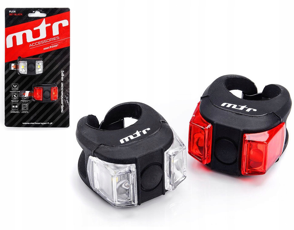 ZESTAW LAMPEK ROWEROWYCH DO ROWERU PRZÓD + TYŁ LED