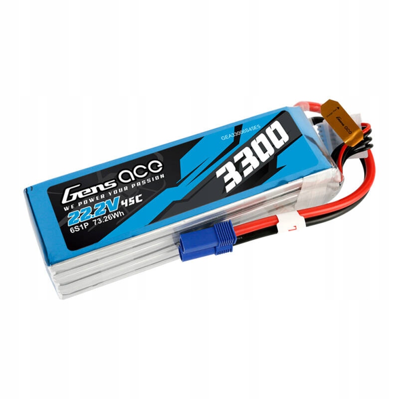 Gens Ace Silný Akumulátor Baterie Lipo 3300 Mah 22.2 V 45 C 6S1P Konektor Ec5