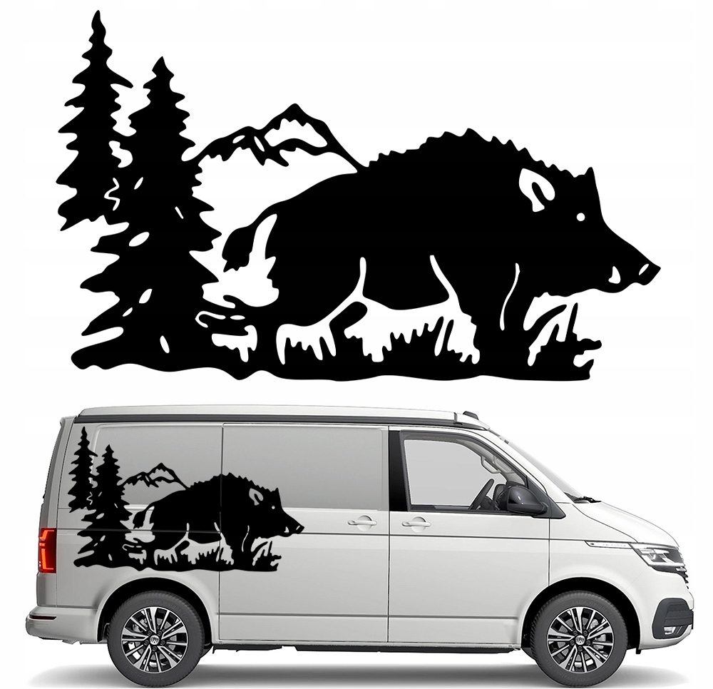 Samolepka Grafika na karavan Divočák Hory Wild Nature 90x147