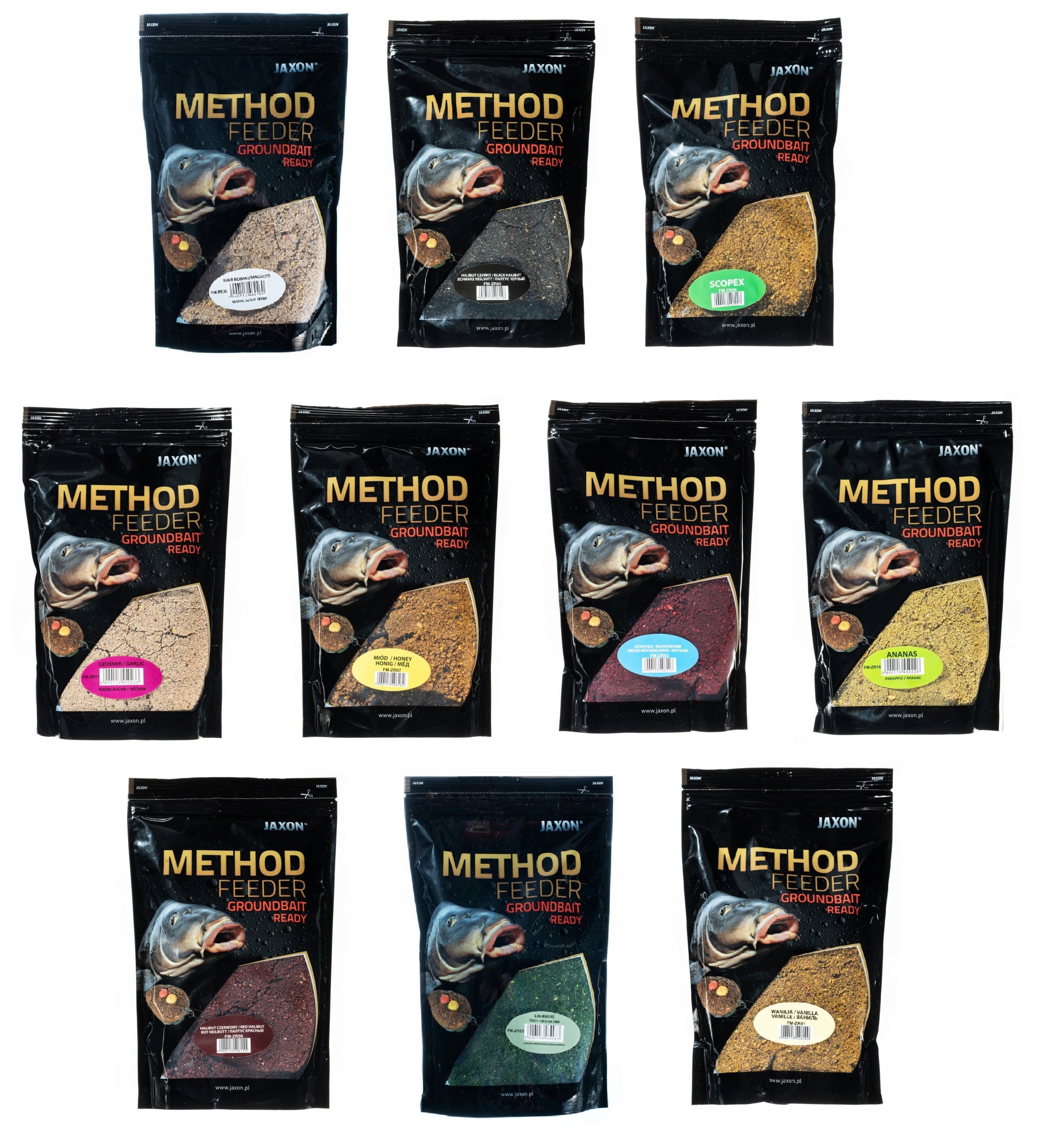 Zestaw Jaxon gotowa zanęta Method Feeder 10x 750g
