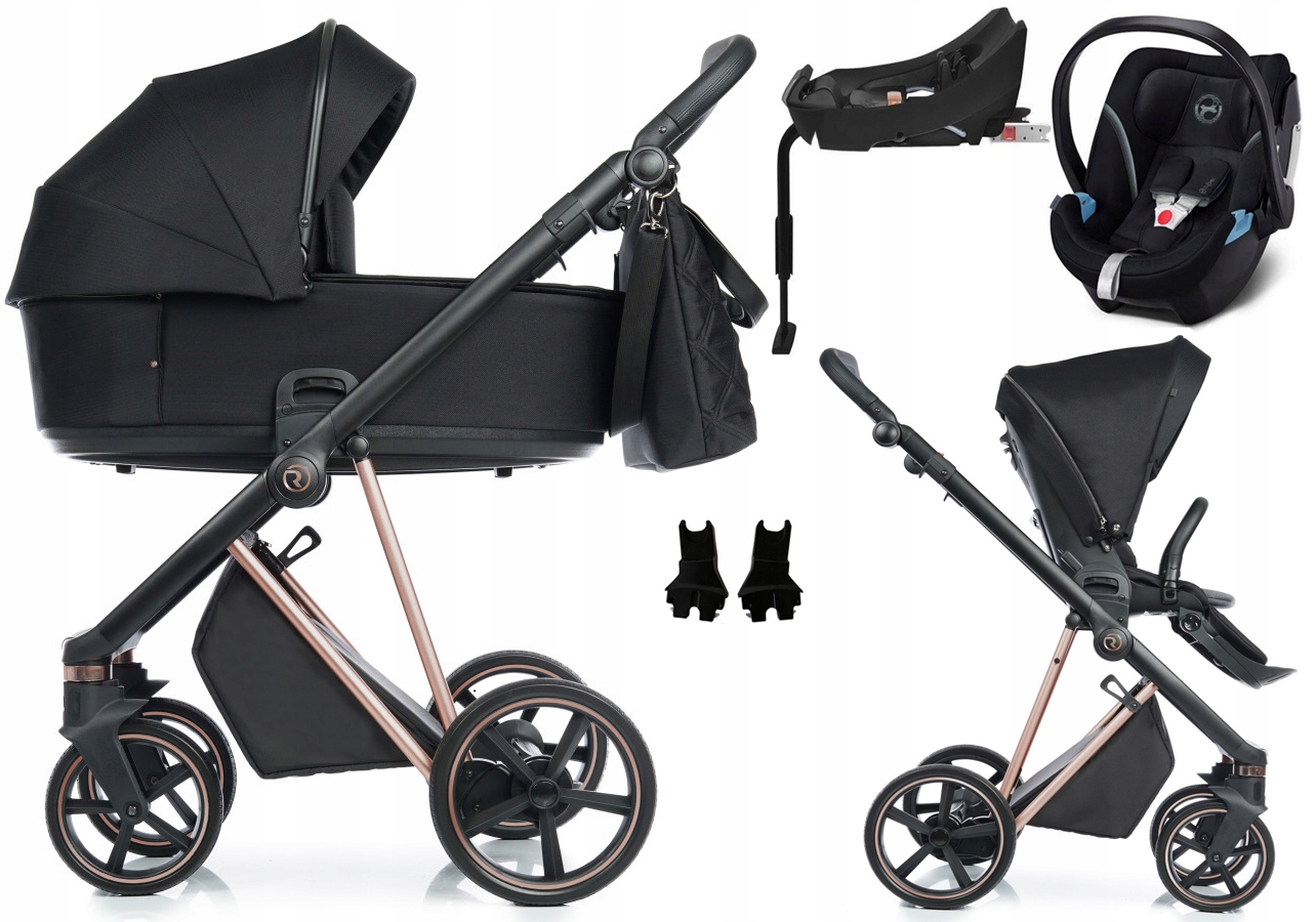 WÓZEK ROAN IVI CYBEX ATON 5 BAZA 2-FIX k. RAVEN