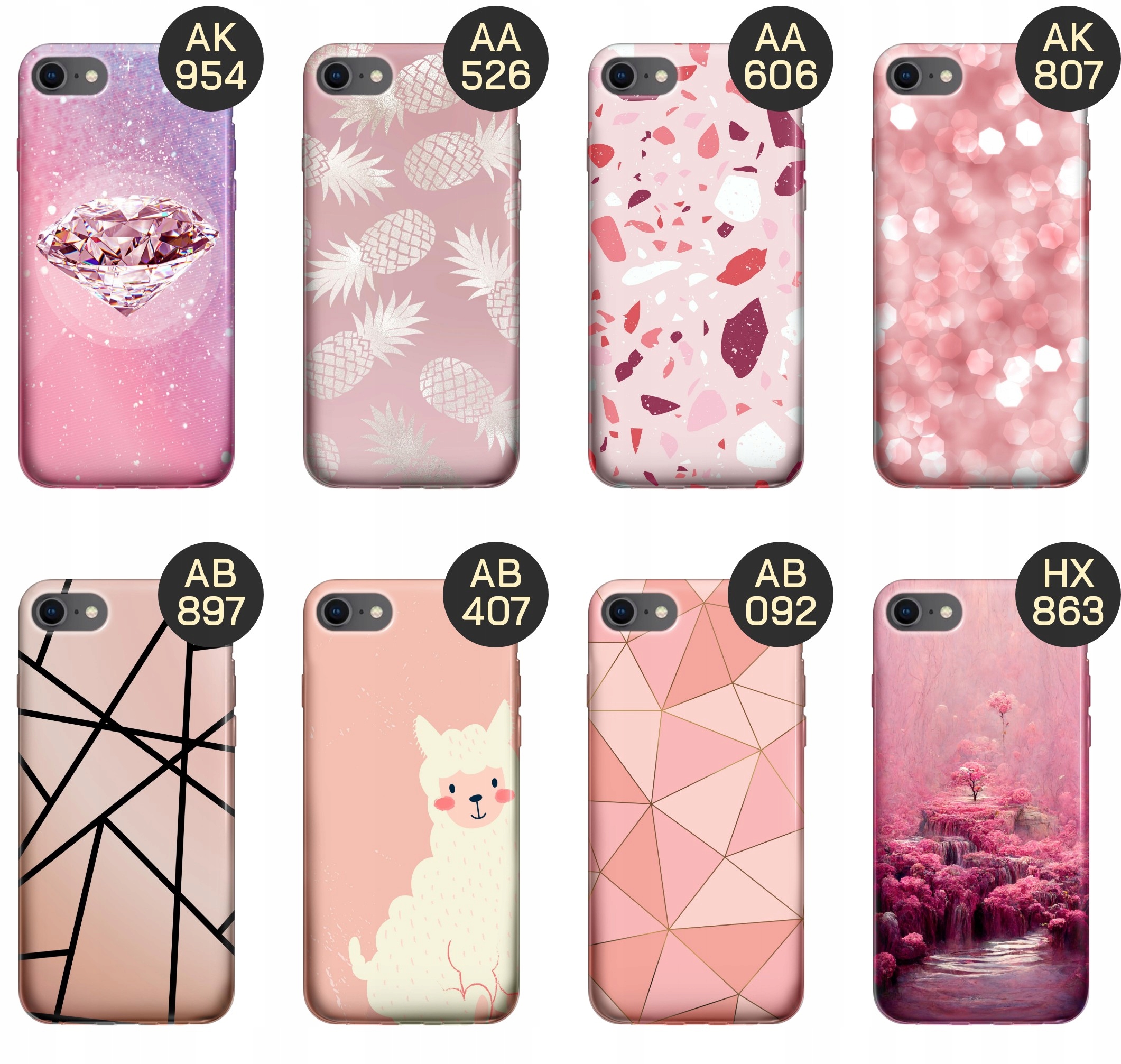 ETUI DO IPHONE 7/8/SE 2020 WZORY RÓŻOWE GOLDEN ROSE PUDROWY RÓŻ OBUDOWA Dedykowana marka Apple