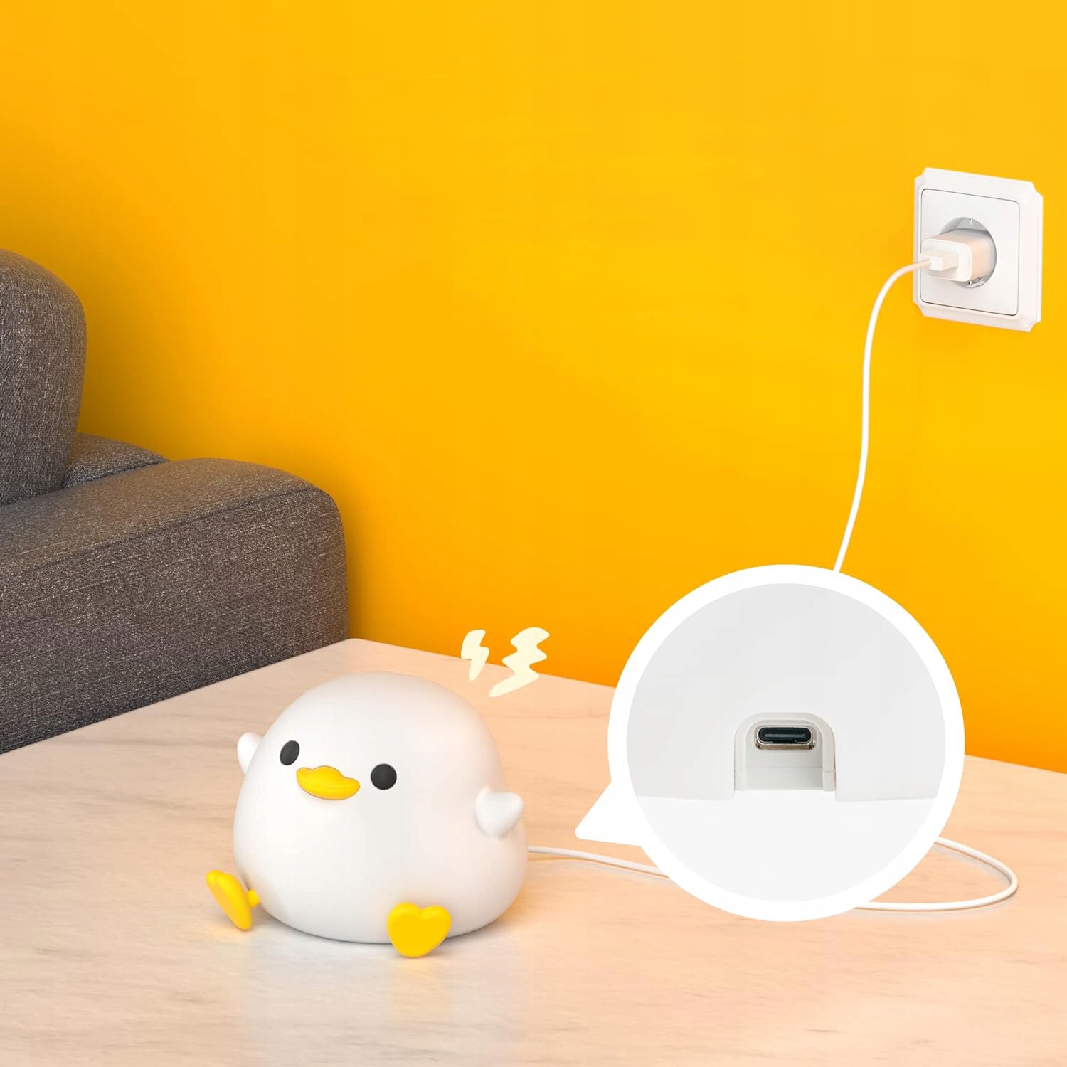 DZIECIĘCA LAMPKA NOCNA KACZUSZKA KACZKA SILIKONOWA CZASOWE WYŁĄCZENIE LED Płeć unisex