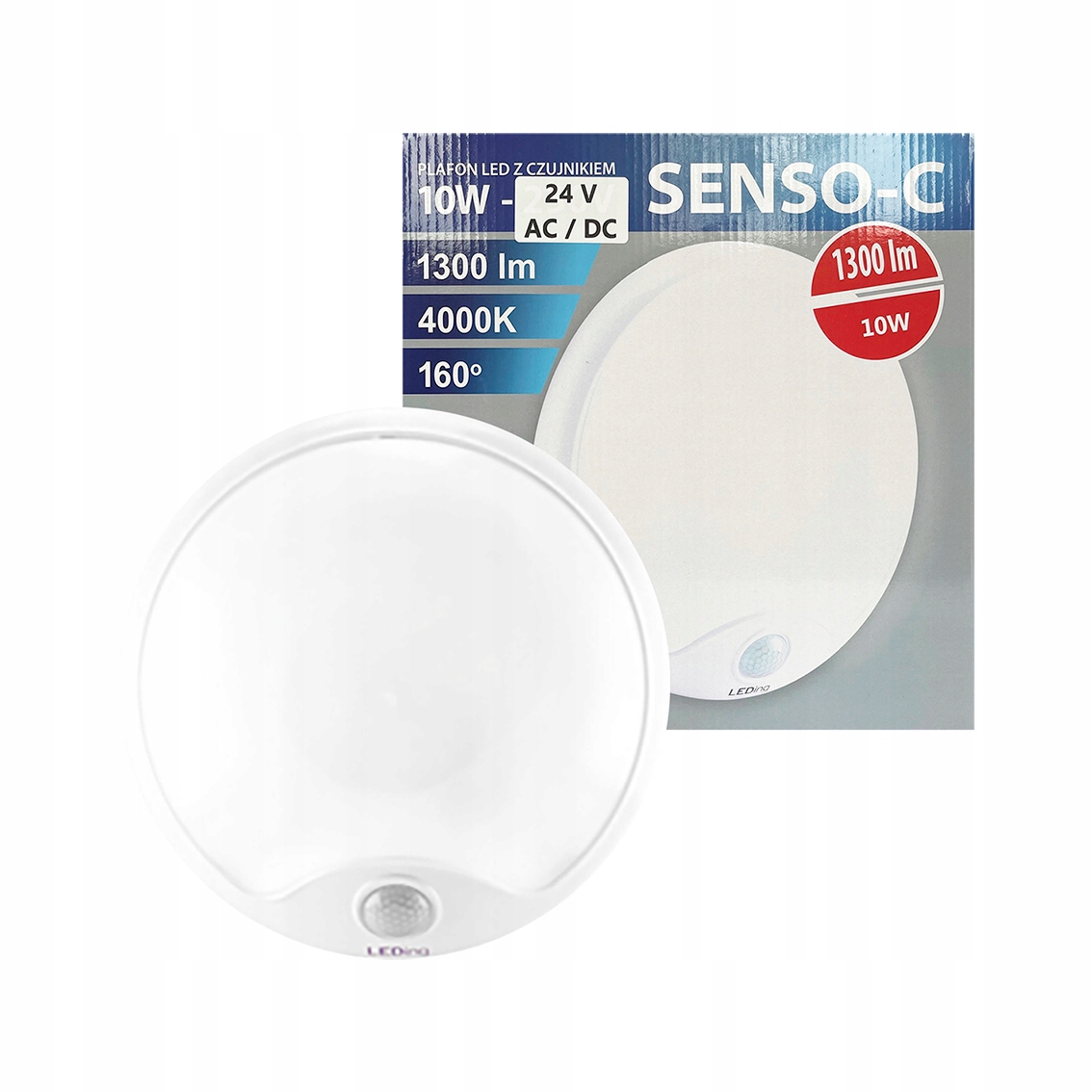 Lampa Senso Led 10W 24V 4000K czujnik zmierzchu ruchu Pir 1300lm Leding
