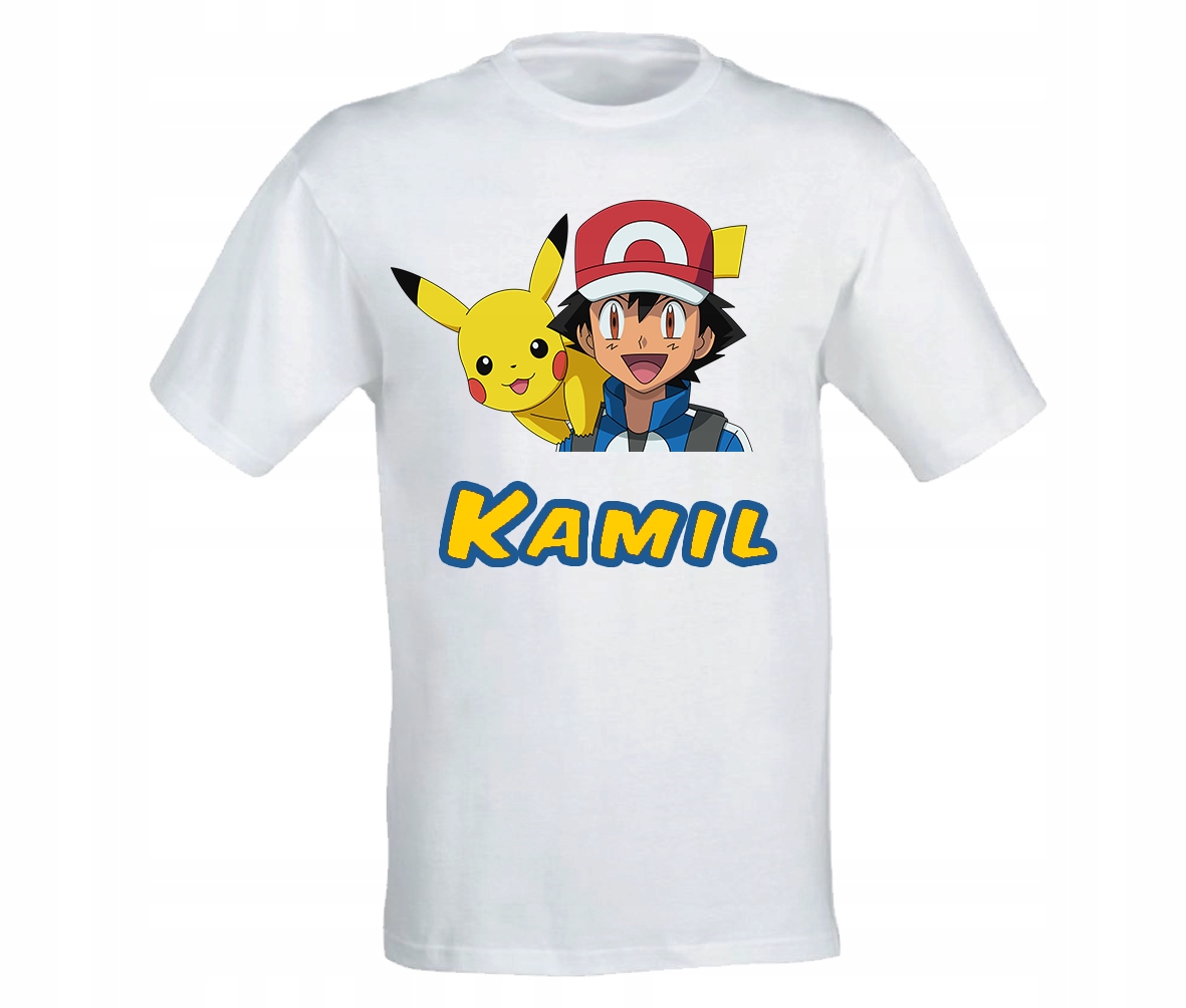 

Koszulka T-shirt Pokemon Pikachu Ash Imię 128