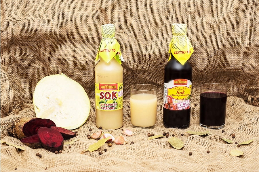 Sok z kapusty kiszonej 100% ZDROWIA 500 ml WITAMINA C KAPUSTA KISZONA Stan opakowania oryginalne