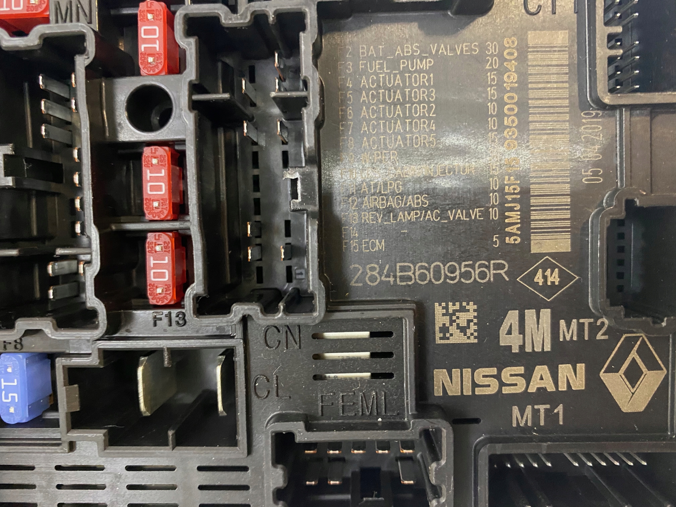 RENAULT CLIO V CAPTUR II MODULE BSI 284B60956R