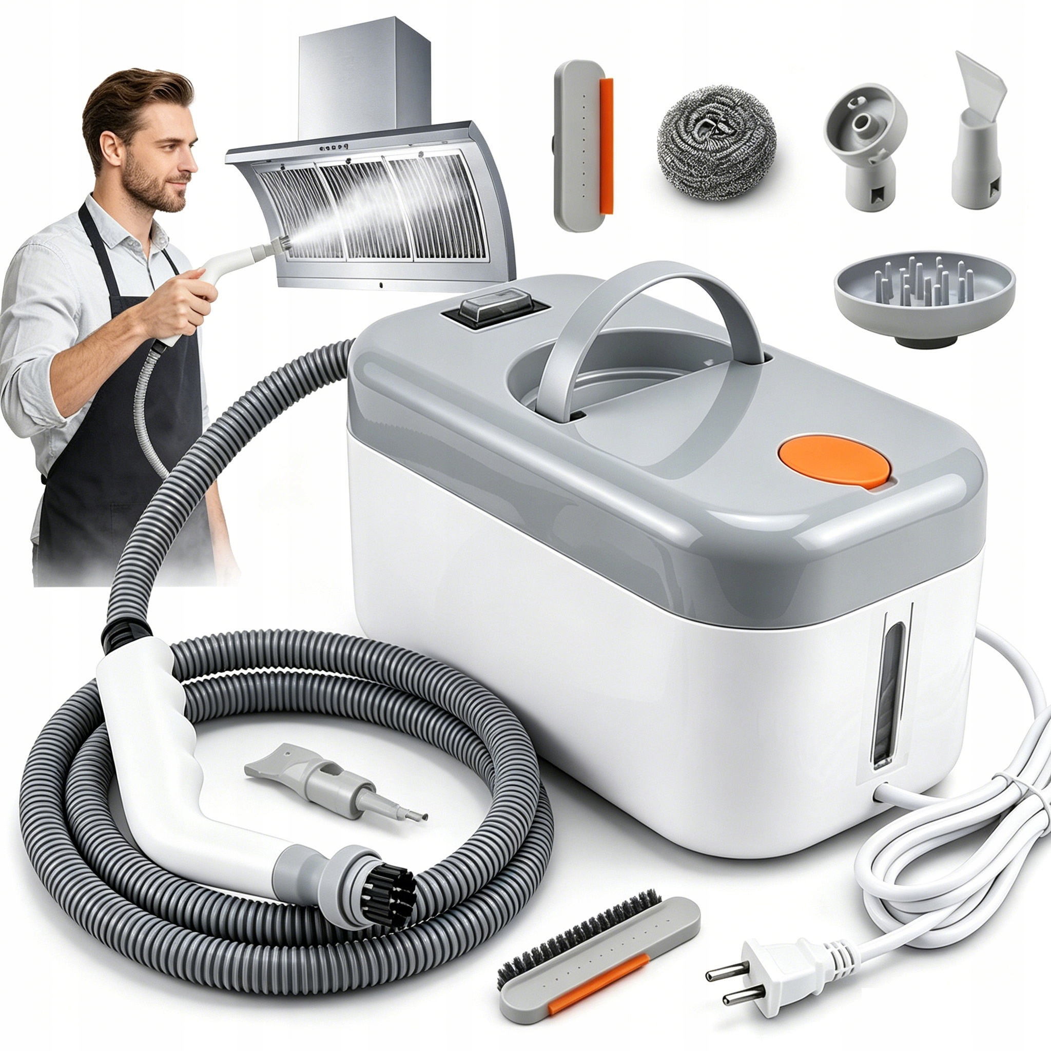 Parní Čistič Ruční Parní Mop Čistič Oken Spár Čalounění Sada 1200W