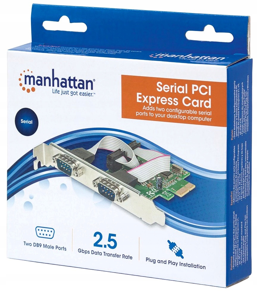 KARTA PCI-EXPRESS PORTU SZEREGOWEGO 2X RS232/COM Producent Manhattan