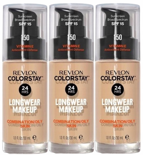 3 x Revlon Podkladová Báze Cs Combi/Oily Pumpička 150 Buff 30 ml Odolný vůči potu