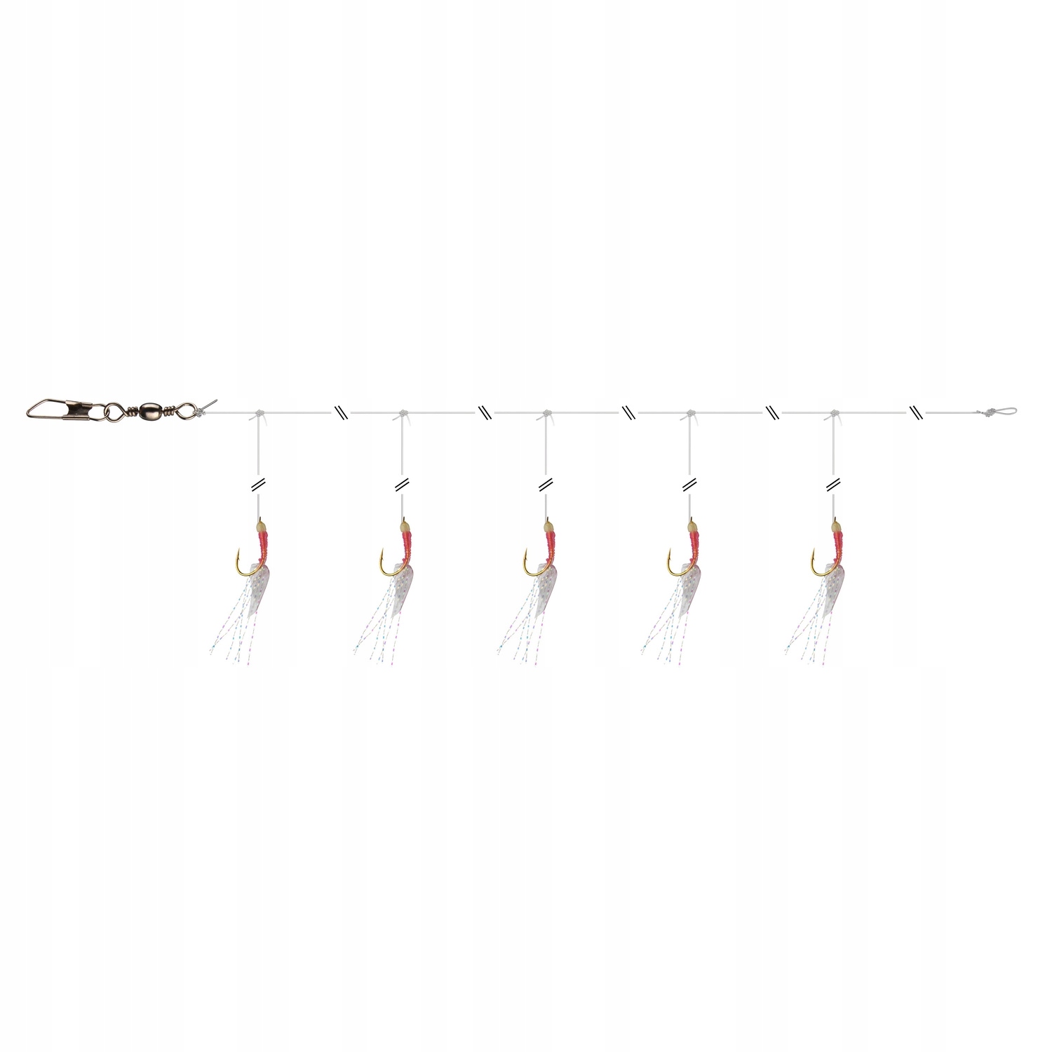 Zestaw Śledziowy Daiwa GrandW. Hering-Rig Sabiki #10 Pink Glow 16517-236