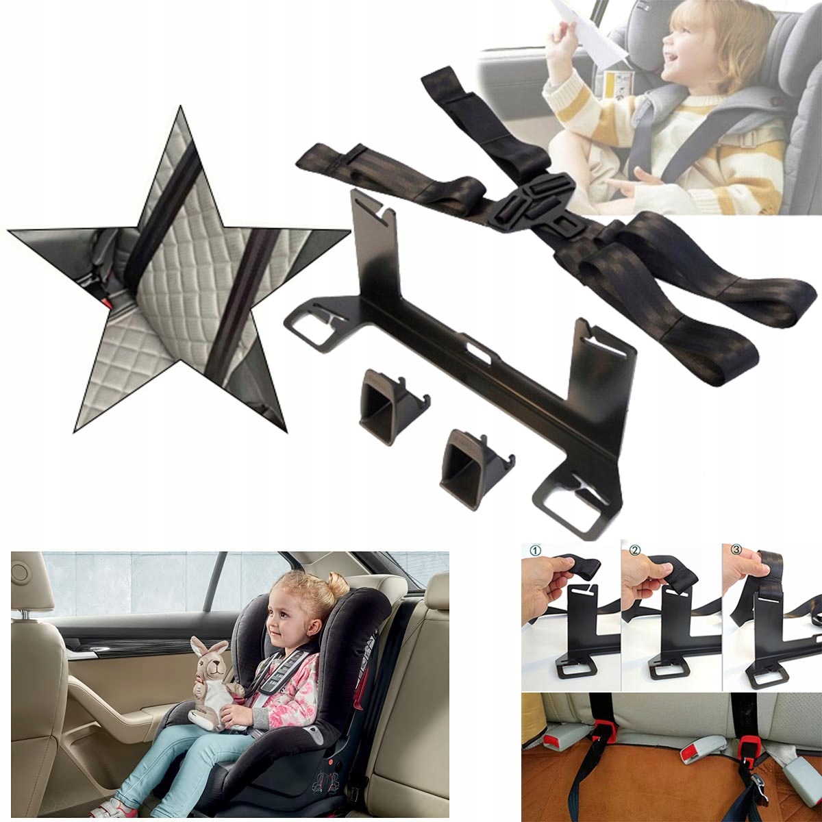 UCHWYT FOTELIKA ISOFIX BEZPIECZNY UNIWERSALNY STALOWY PREMIUM MOCOWANIE