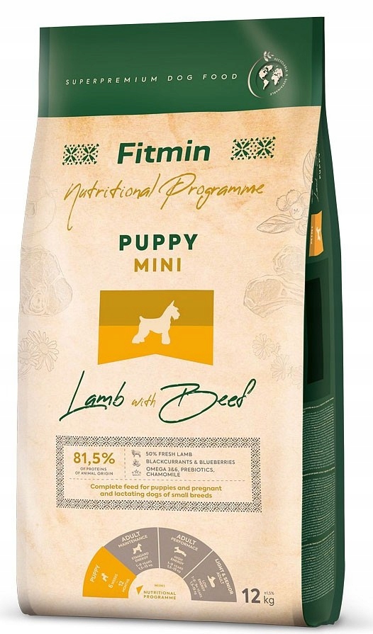 Levně Fitmin Mini Puppy Lamb with Beef krmivo pro štěňata 12 kg