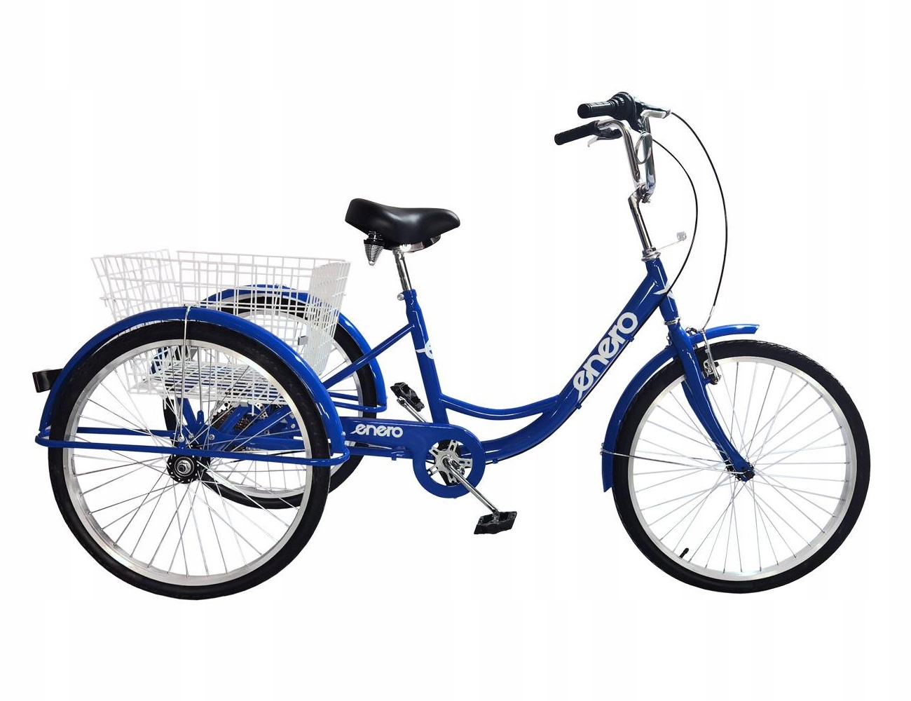 Rower 3-kołowy Rehabilitacyjny z Koszem 24" 6-biegów Shimano Niebieski