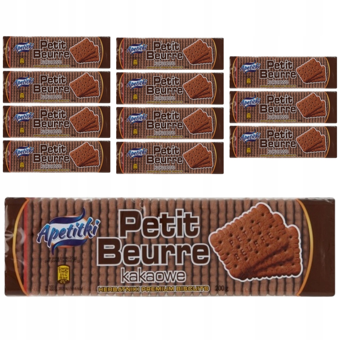 Levně Apetitky Petit Beurre Sušenky kakaové 200 g x 12 kusů