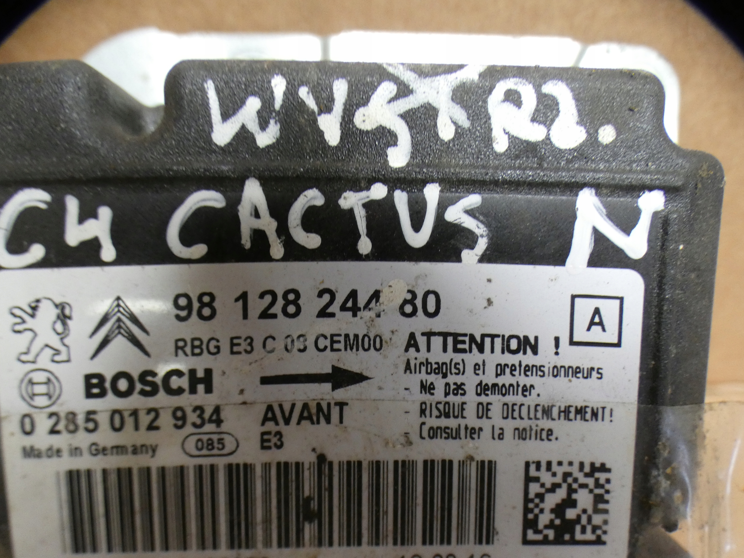 SENSOR airbag CITROEN C4 CACTUS 9829535580 CZYSTY