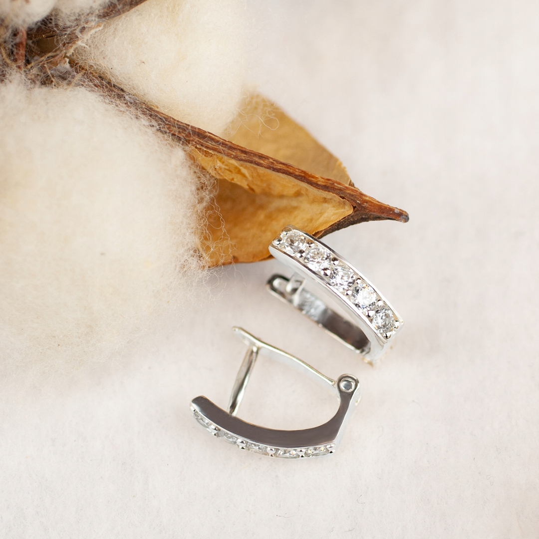 KOLCZYKI SREBRNE PASKI ZAPIĘCIA ANGIELSKIE PR.925 Marka Angel gold