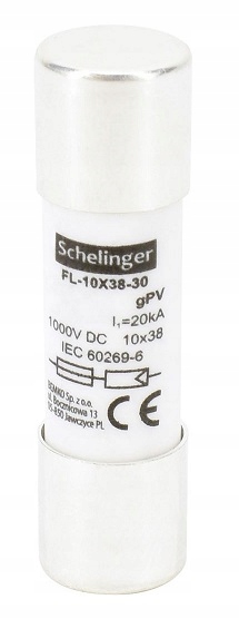 WKŁADKA TOPIKOWA GPV 10x38 12A 1000V DC SCHELINGER