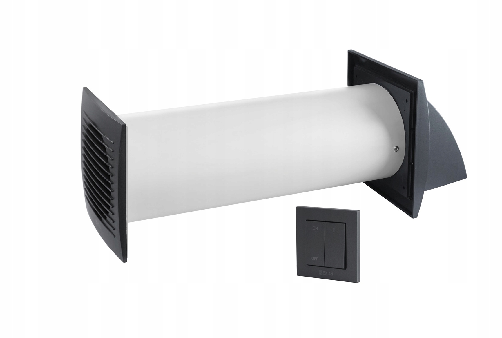 Nástěnný rekuperátor E-extra EER100SA vypínač 20/24 m³/h antracit