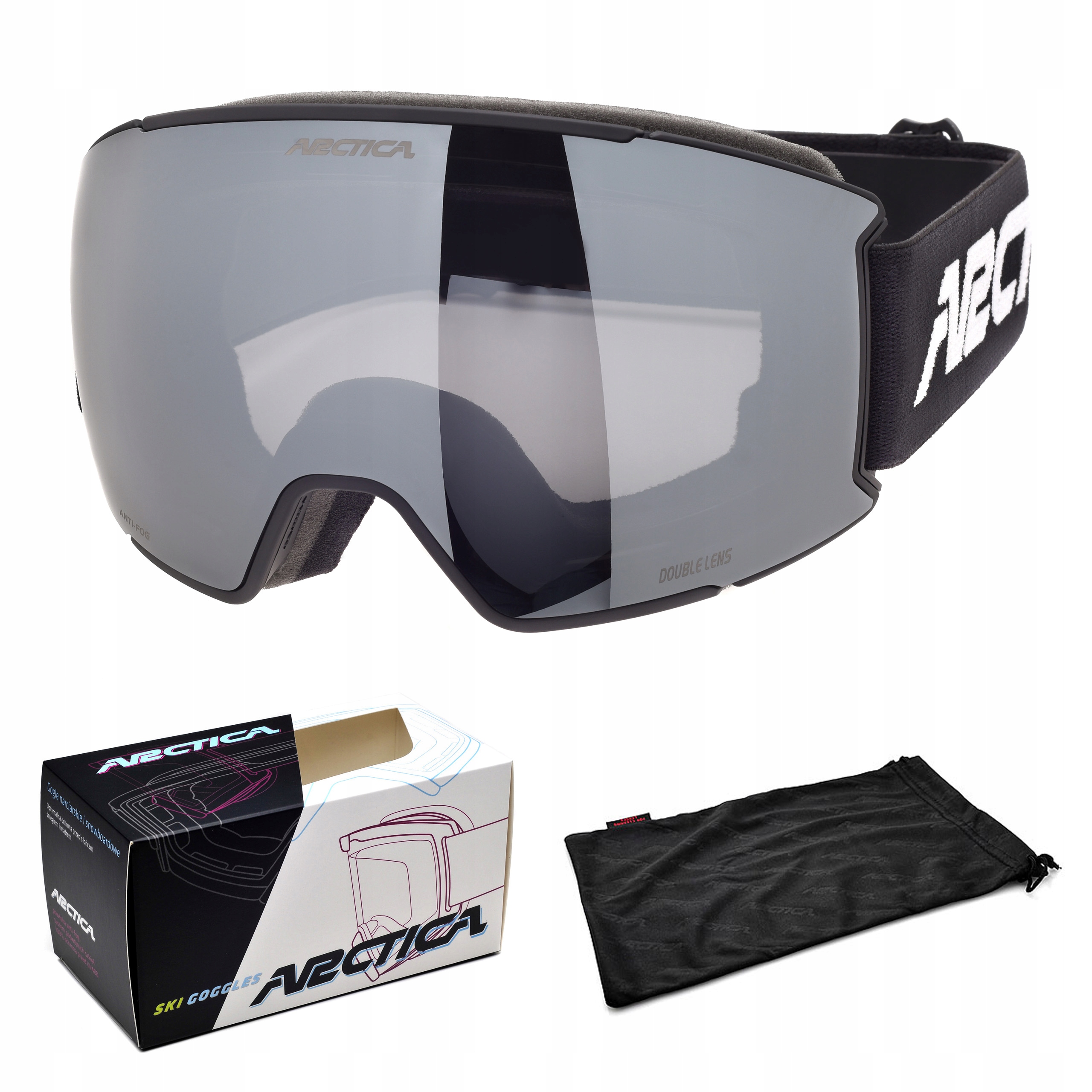 Lyžařské Brýle Arctica G-121 Dvojité Vyměnitelné Sklo Na Magnet Antifog
