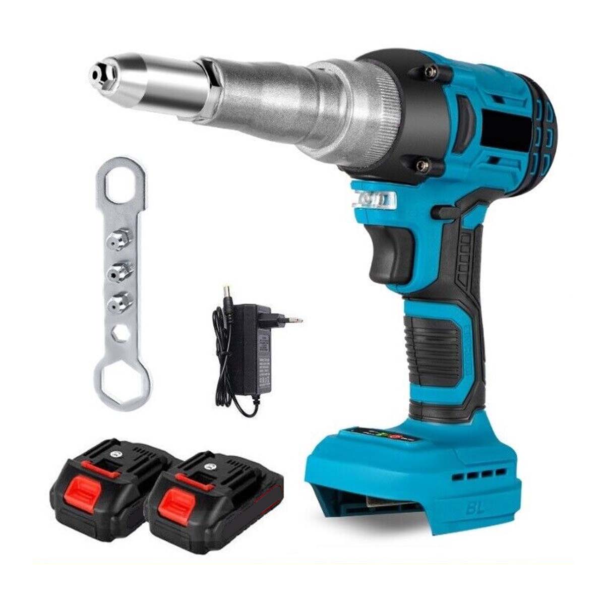 Akumulátorová Nýtovačka 18V 20kN Pro Nýty 2.4-5.0mm 2xAKU Set