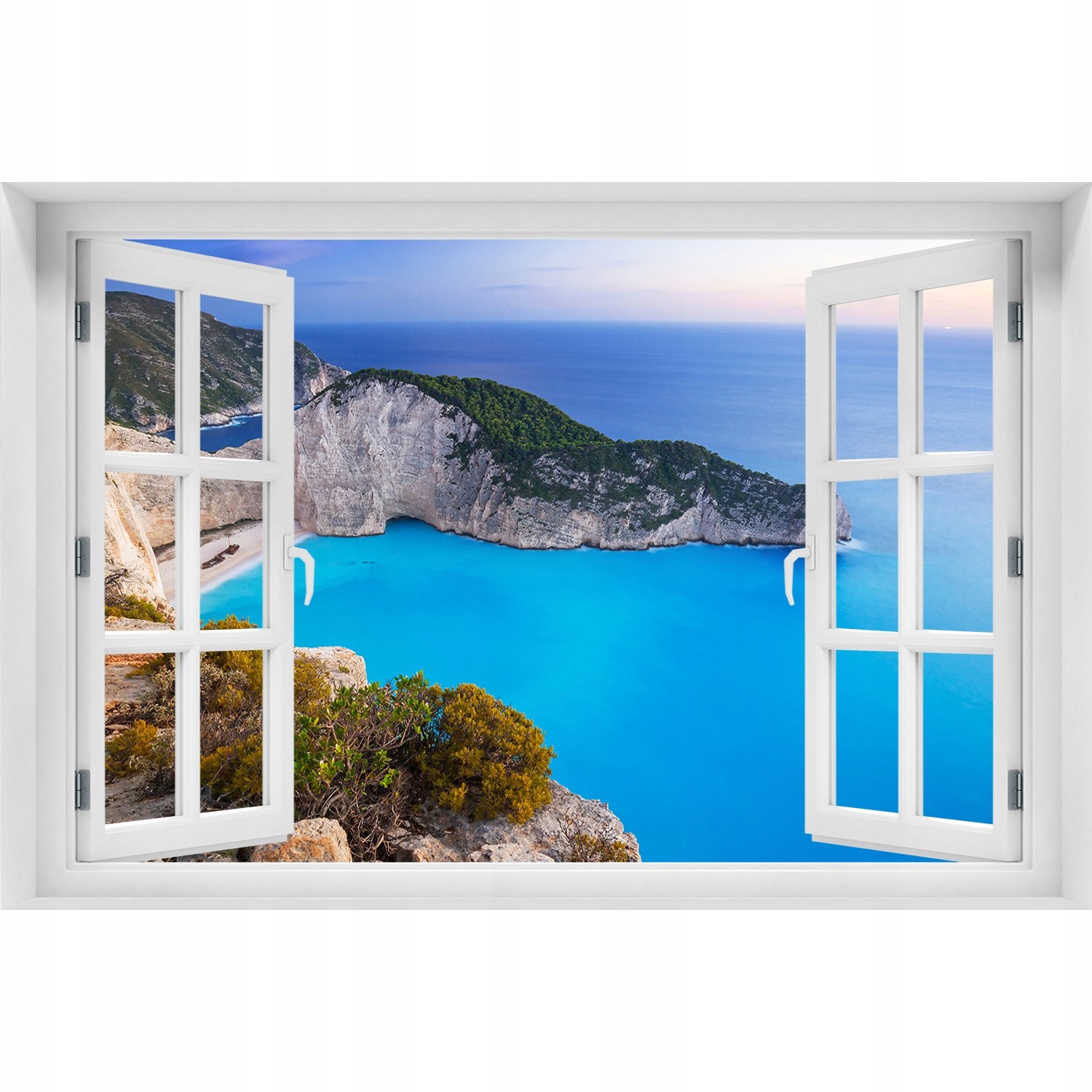 

Naklejka fototapeta 3D Okno widok Zakynthos Grecja