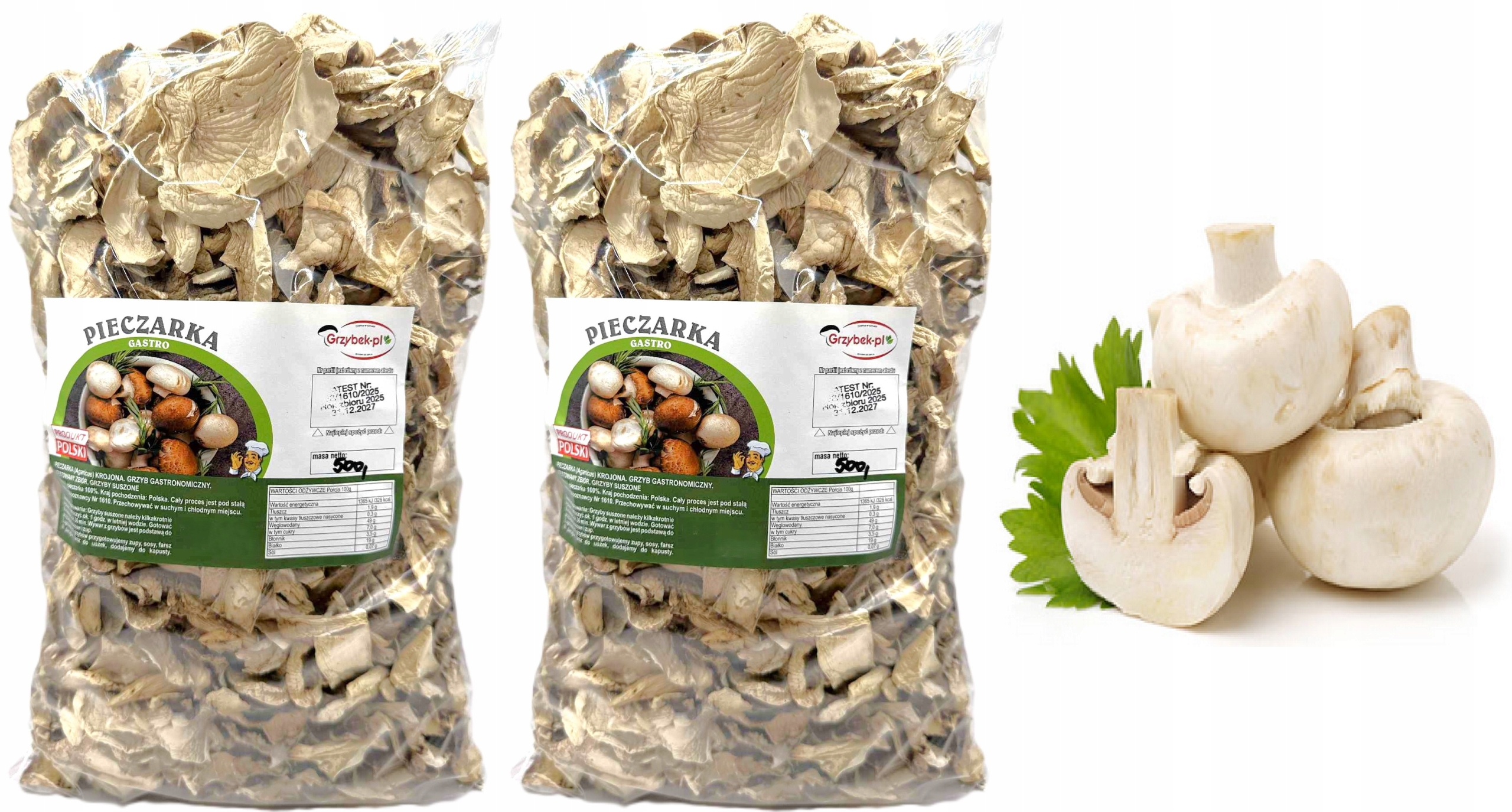 Levně Pieczarka Gastro 1kg Nová Sbírka 2025 Polsko Atest sušené houby