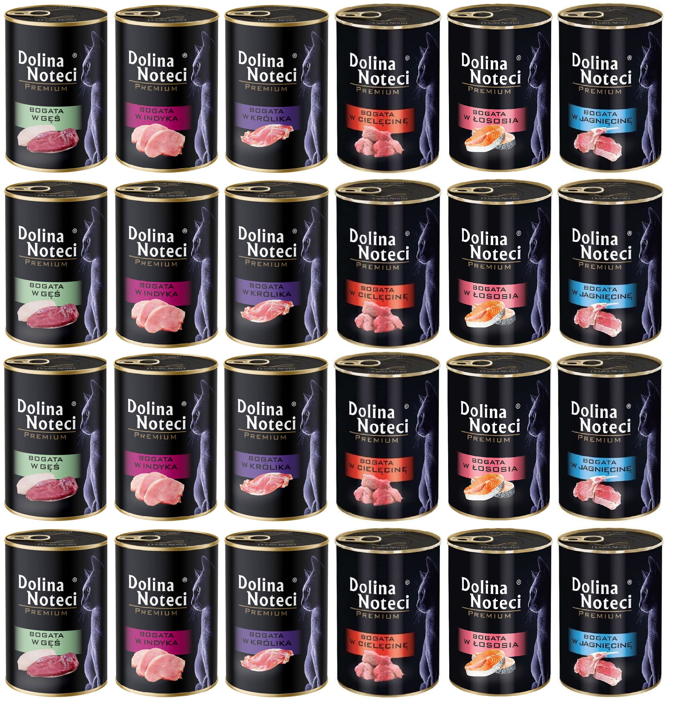 Dolina Noteci Premium bezobilná pro kočky MIX 6 Příchutí 24x400g