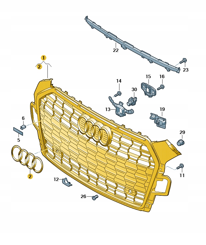 GRILL ATRAPA CHŁODNICY ZDERZAK PRZÓD AUDI A5 B9 ORYGINAŁ OD ASO
