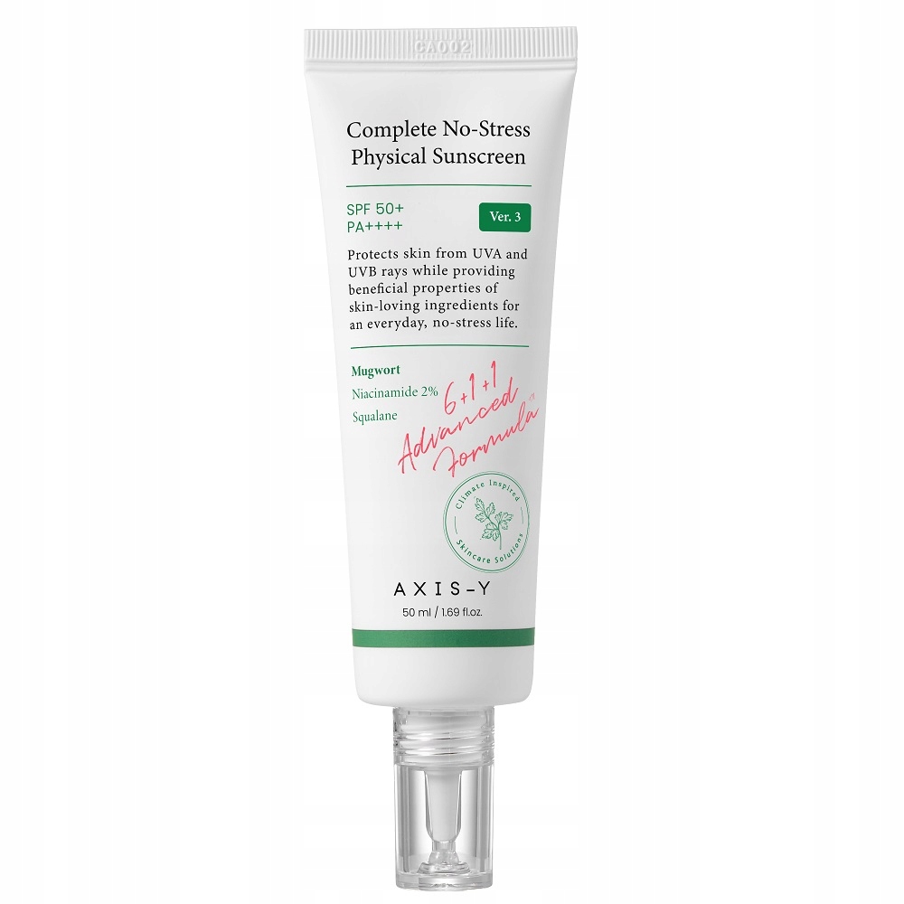 Axis-y Complete No-stress Physical Sunscreen SPF50+ Krém Na Obličej 50 ml