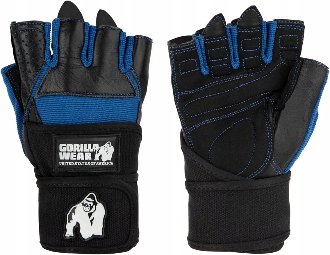 Rękawiczki Gorilla Wear Dallas z Owijkami 2XL czarne niebieskie