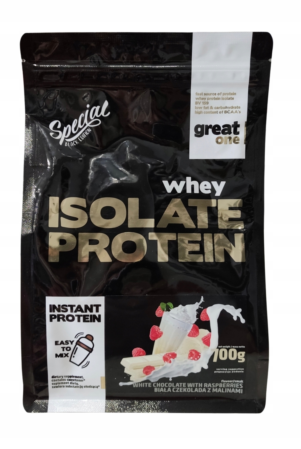 Protein Wpi Whey Isolate Protein 700 g Bílá Čokoláda Malina