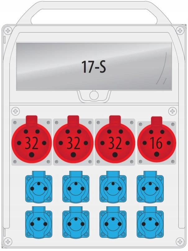 Rozvádzač R-box 460R 1x16A/5P 3x32A/5P 8x230V 17S B.18.460-9