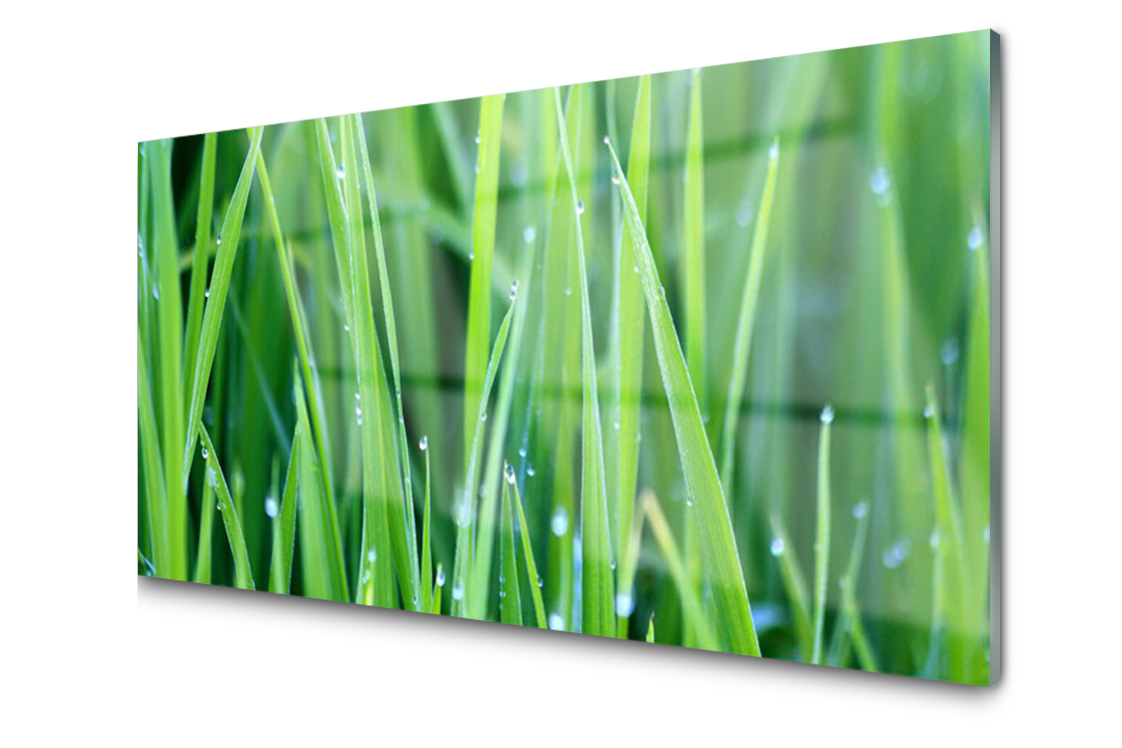 

Panel szklany Płytka Trawa Krople 140x70 + Klej