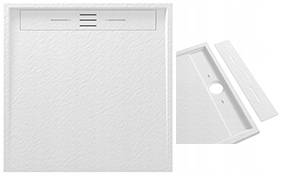 Sprchová Vanička Čtvercová Kompozitní 90 x 90 CM Bílá Viva