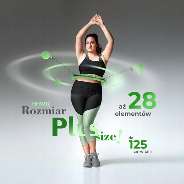 HHW12 PLUS SIZE HULA HOP GREEN Z WYPUSTKAMI I OBCIĄŻNIKIEM HMS Marka HMS