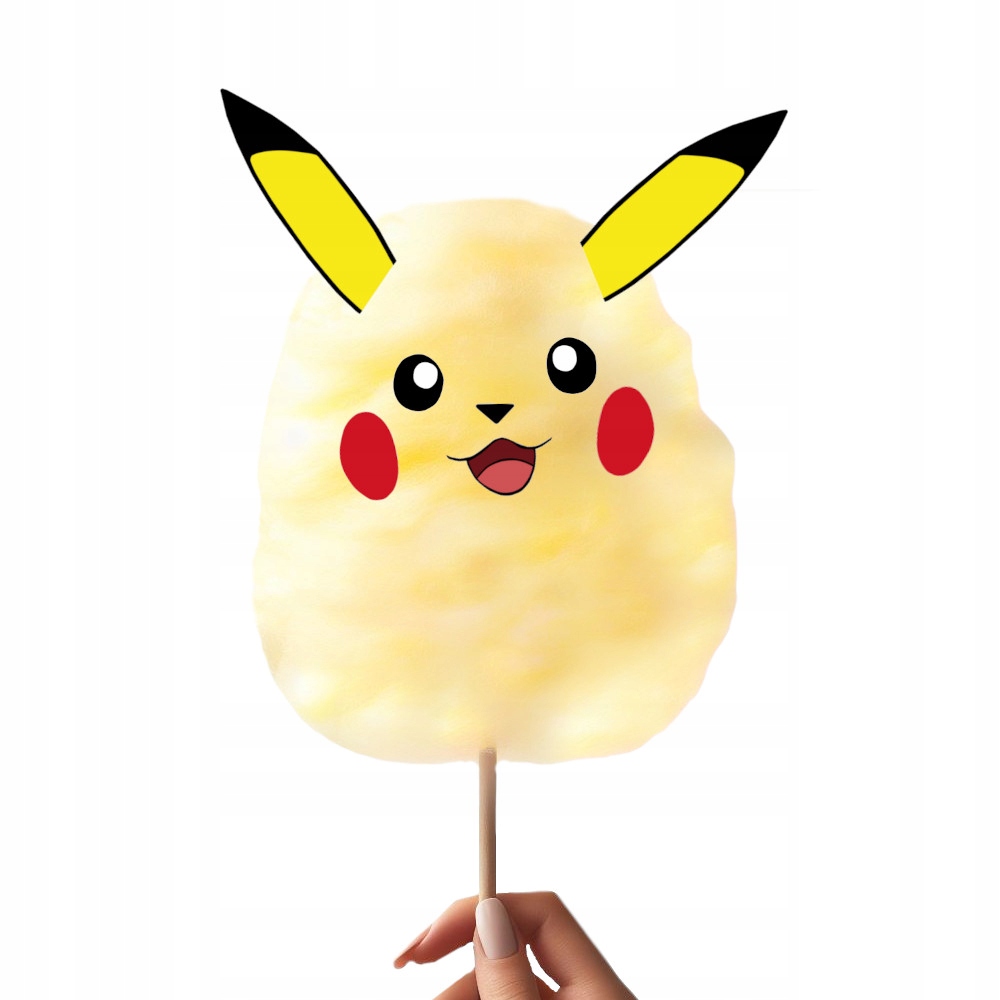 JADALNE NAKLEJKI Pikachu do WATY CUKROWEJ na patyczki Opłatek Pokemon