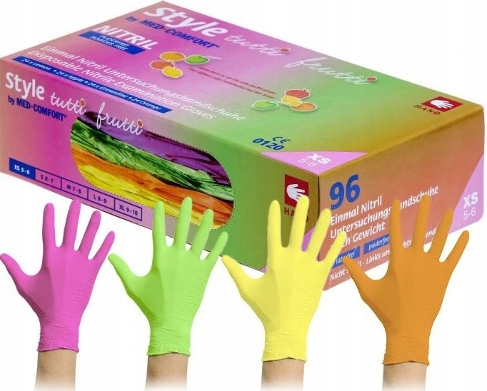 

Rękawiczki Nitrylowe Kolorowe Tutti Frutti L 96SZ