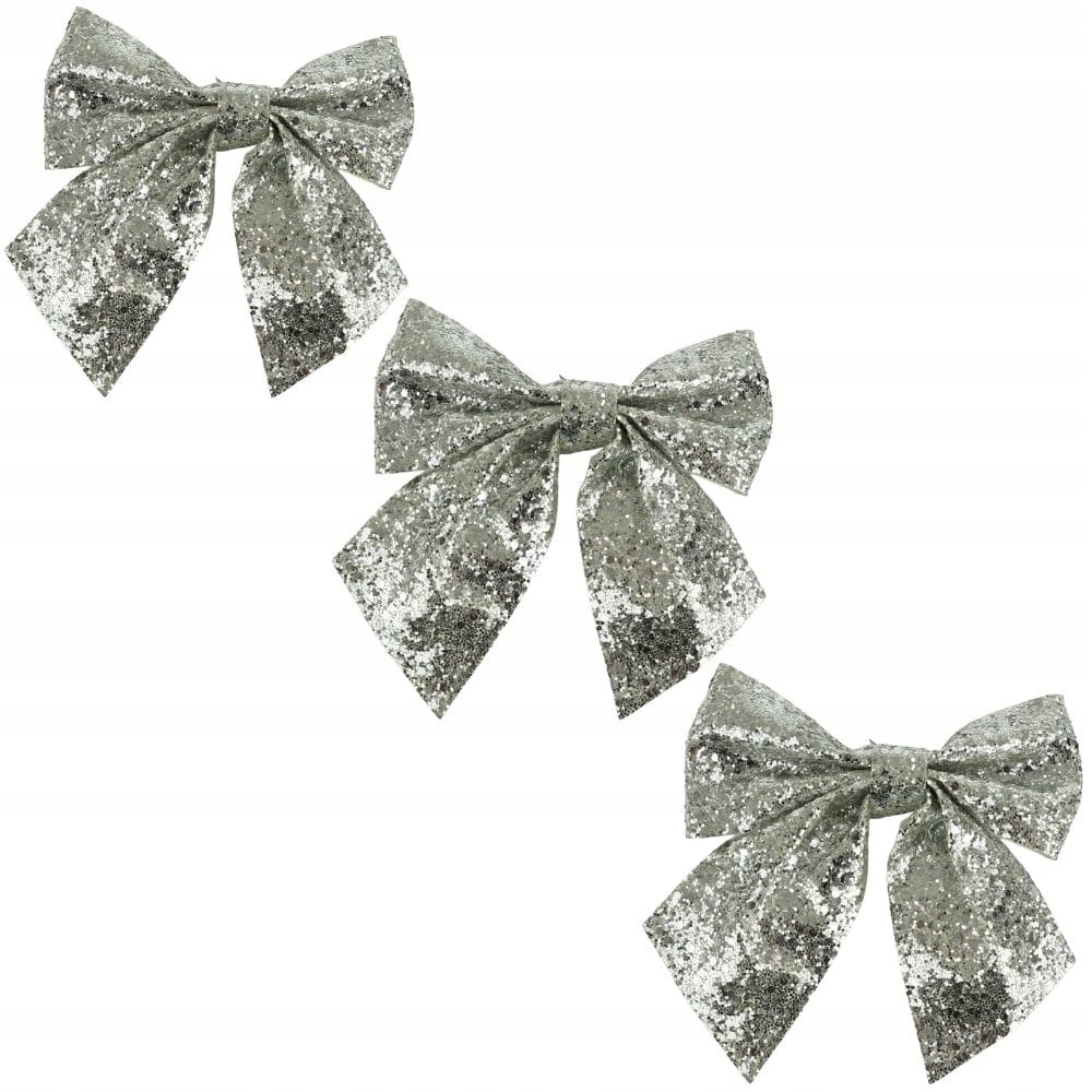 

Brokatowa Dekoracja Na Choinkę Kokardy Kpl. 3 Szt