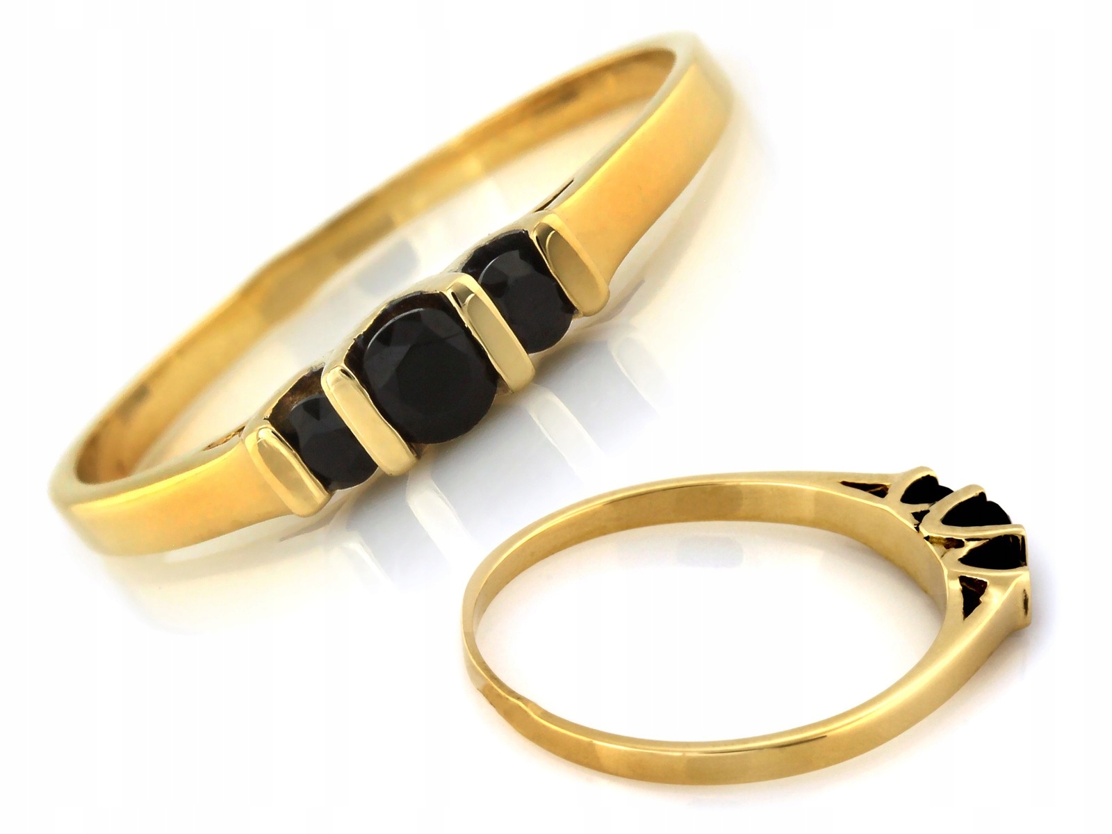 Prstýnek 585 s kamínky, elegantní, 14 karátový