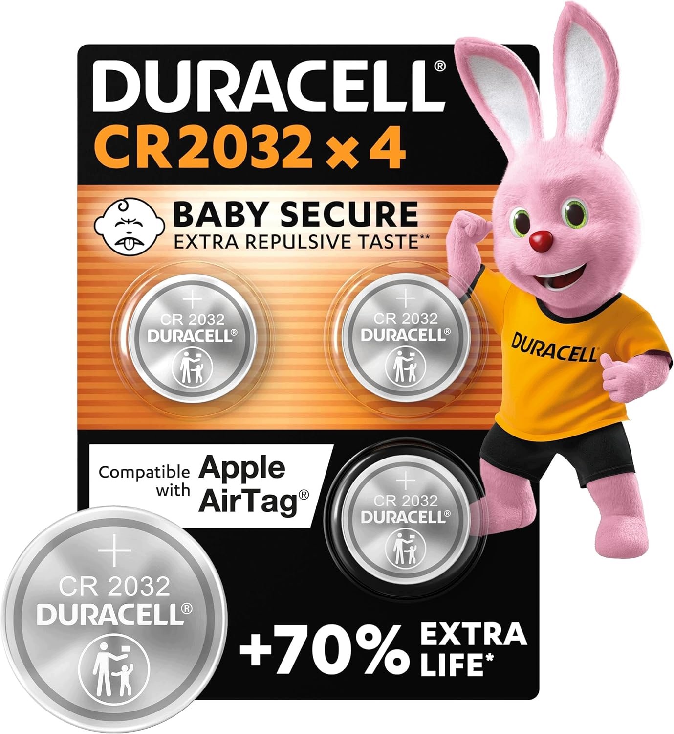 Duracell CR2032 Baterie Litowe 3V 4-PAK Airtag Kluczyki Elektroniczne