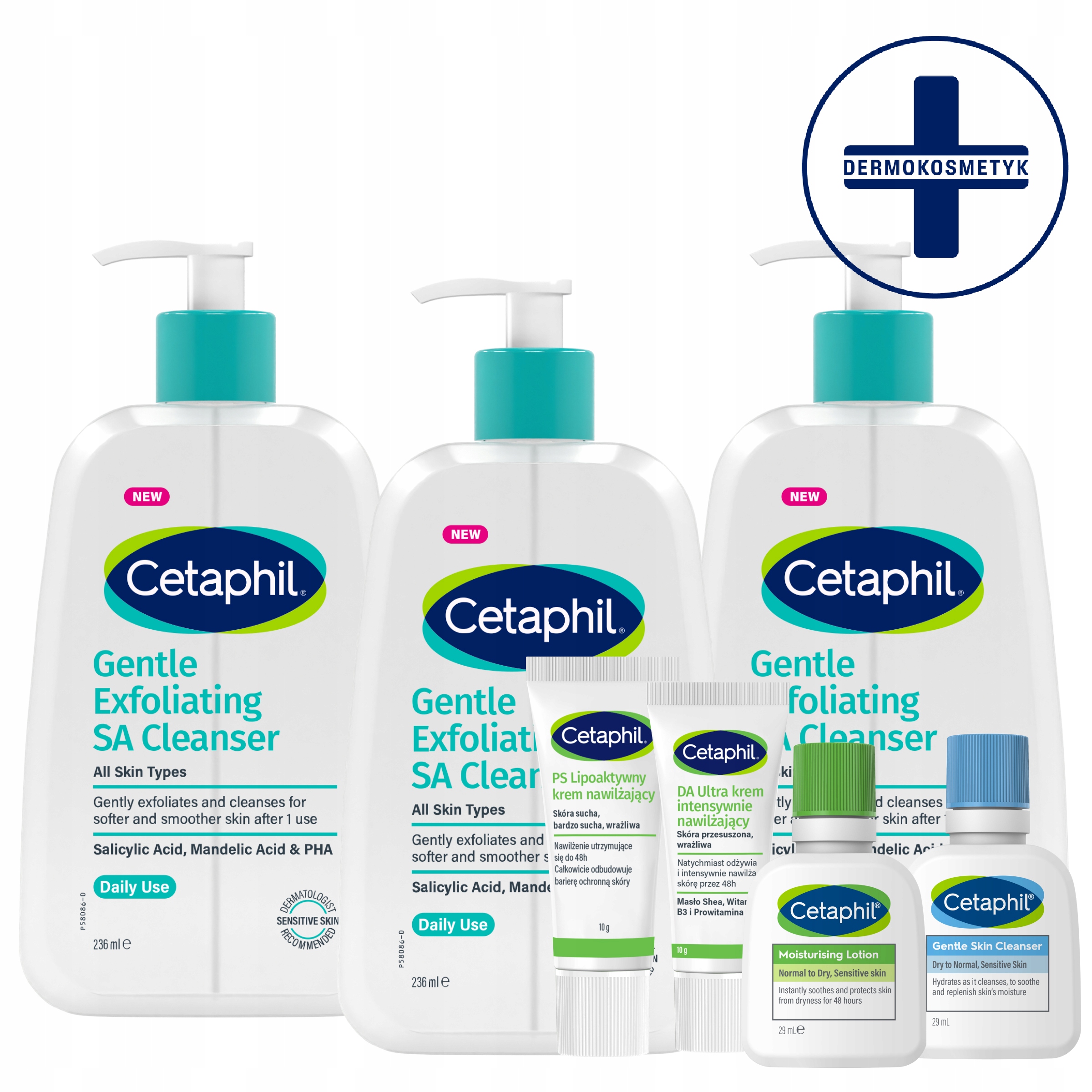 Cetaphil Łagodny Żel do Mycia z Kwasem Salicylowym Sa x3
