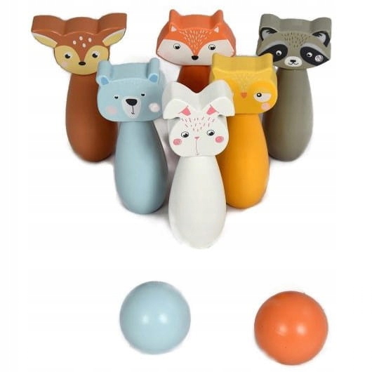 

Adam Toys drewniane kręgle dla dzieci Zwierzątka